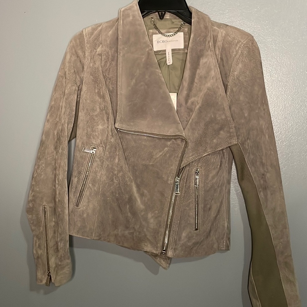 BCBG Generation khaki Green Moto Jacket
